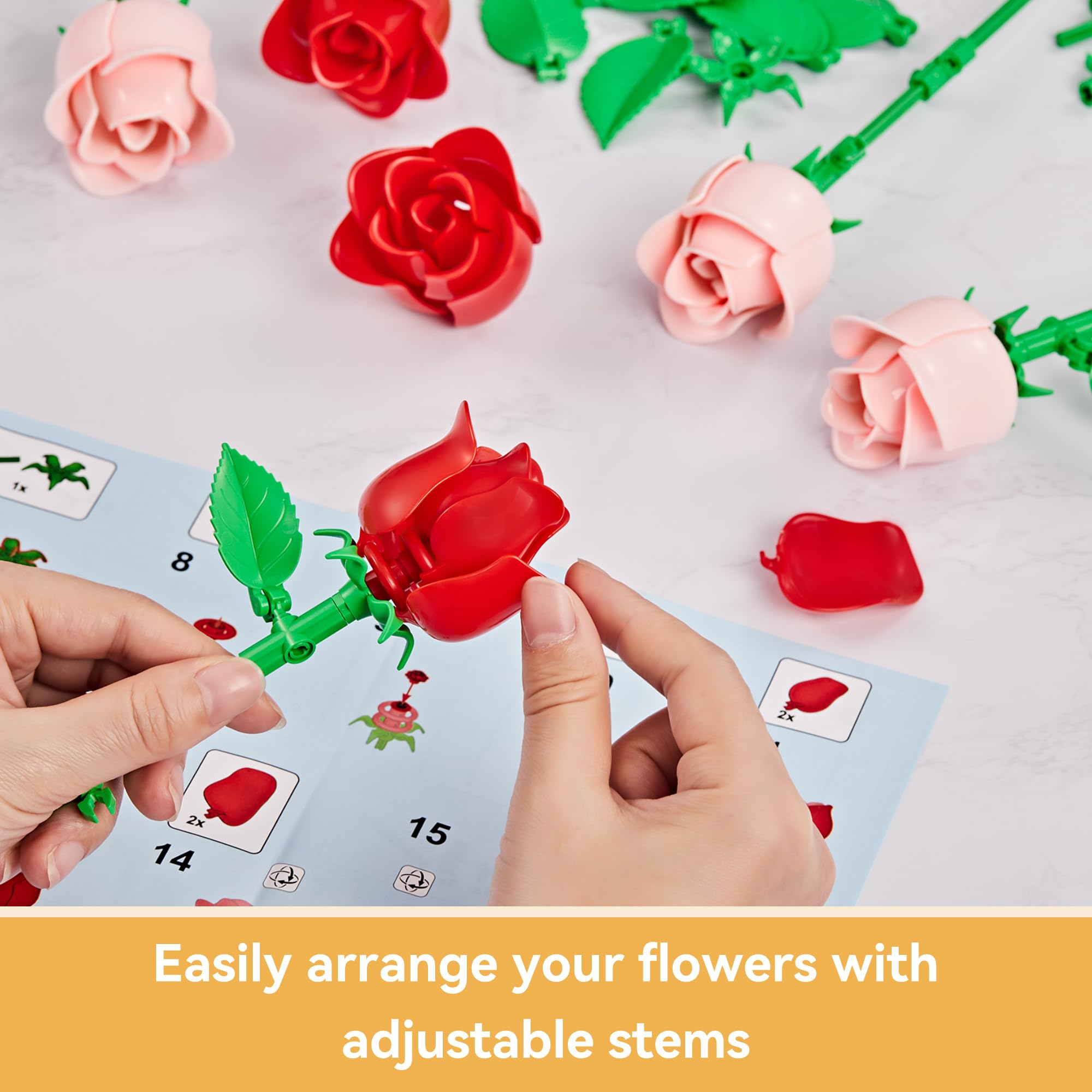 Amazon.com: EWED Rose Flower Building Set: Artificial Flowers